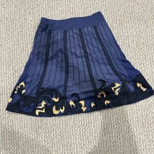 ANTHROPOLOGIE FLOREAT  Embroidered skirt, EUC!
